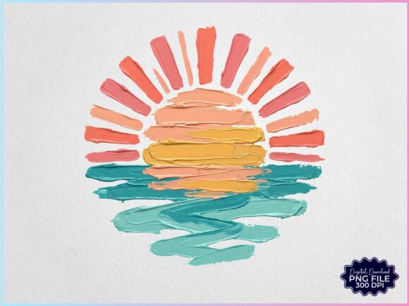 Download Hand Painted Summer Sunset PNG - Paint Collection