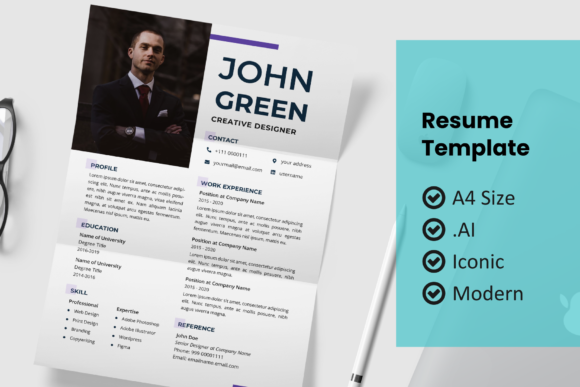 Download Modern Line Resume Design Template - Premium Resources